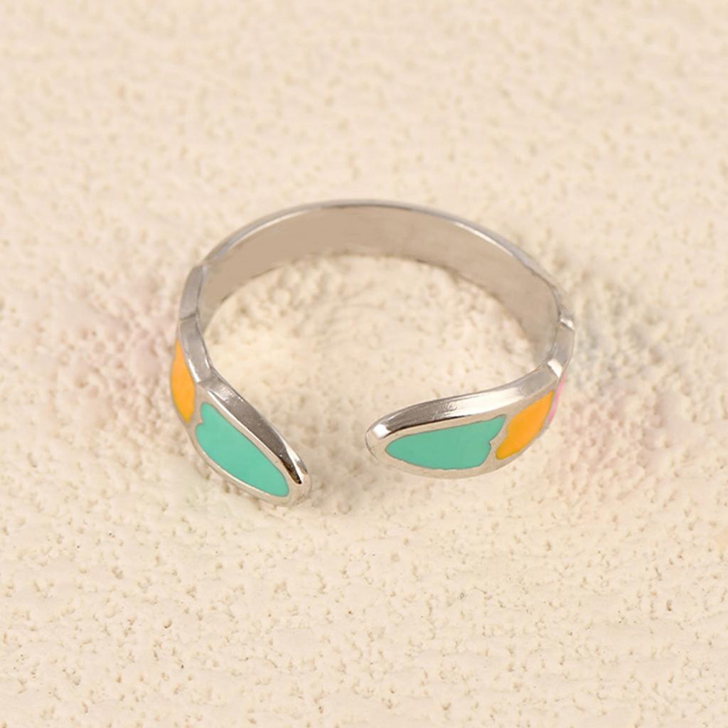 Hot-selling new products, personalized and trendy hip-hop three-color love upward opening design versatile ring