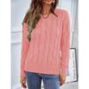 Womens Knitwear Cable Knit Sweater Autumn Round Neck Long Sleeve Pullover Tops Ladies Winter Casual Loose Jumper