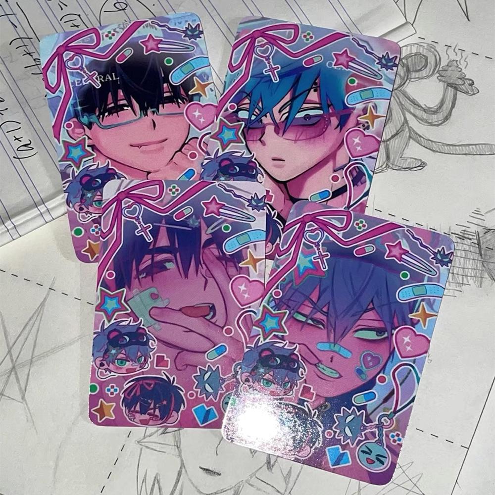 Аниме Alien Stage 3 дюйма Тилл Иван Маленькая карточка Фотокарточки для девочек Подарок для друзей Сделай сам Открытка Закладка Аниме Аксессуары 4 шт./набор