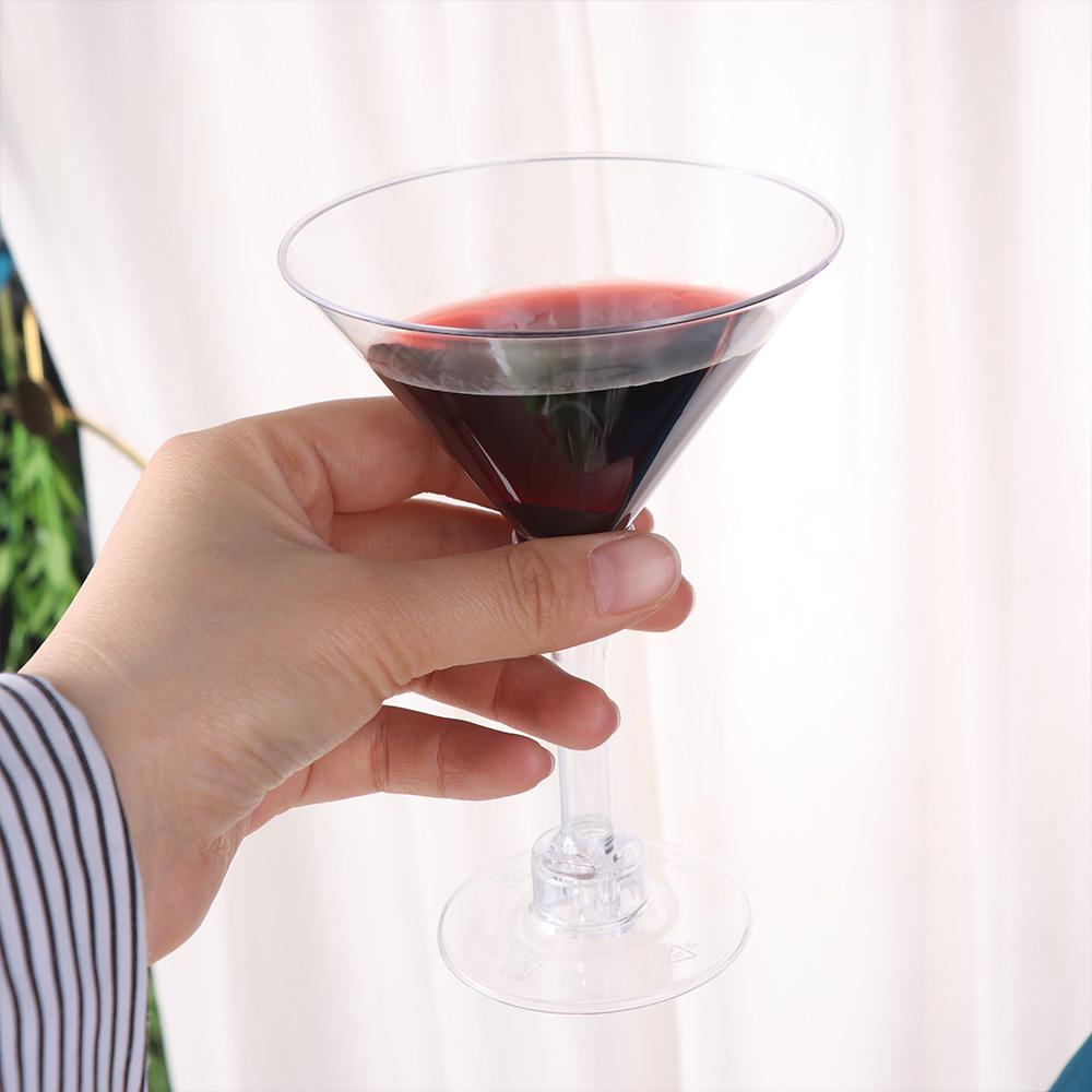 20 Pcs Clear Disposable Wine Glass Unbreakable Goblet Tumblers Plastic Margarita Glasses Champagne
