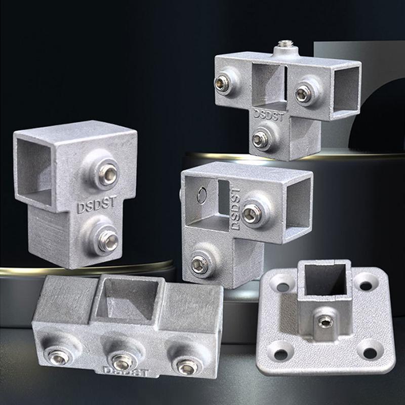 1 шт. Соединительный элемент для квадратной трубы Алюминиевый сплав Колено Тройник Фиксированный соединитель для квадратной трубы Стойка для хранения