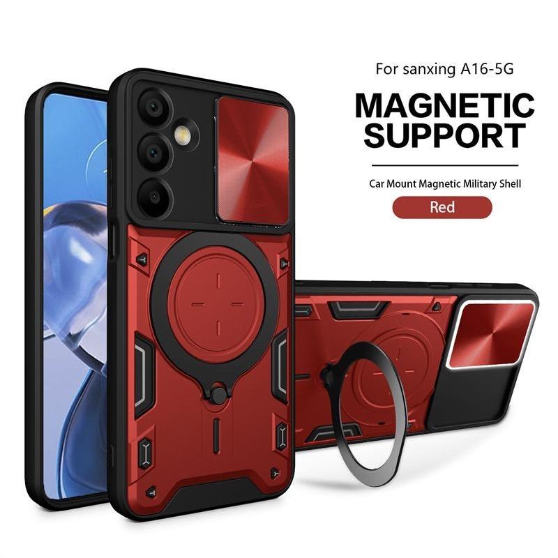 For Samsung A16 A26 A36 A56 5G Case Slide Lens Protect Armor Shockproof Phone Case Coque For Galaxy A16 5G Ring Holder Cover