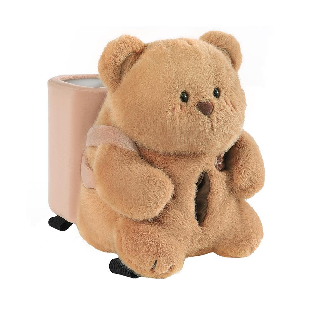 Car Mounted Tissue Box 2 In 1 Cartoon Plush Doll Auto Armrest Box Paper Drawer Storage Car Trash Can Tissue Holder