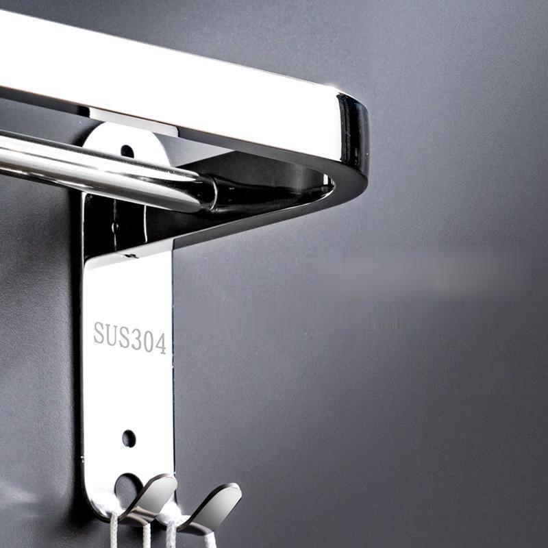 Вешалка для полотенец из нержавеющей стали 304, настенная вешалка для полотенец, одинарный стержень, двойной стержень с крючком, аксессуары для ванной комнаты ZM227