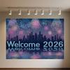 Black Gold New Year Background Banner Glitter 2026 Happy New Year Backdrop Supplies Balloons New Year Party Decoration Gifts
