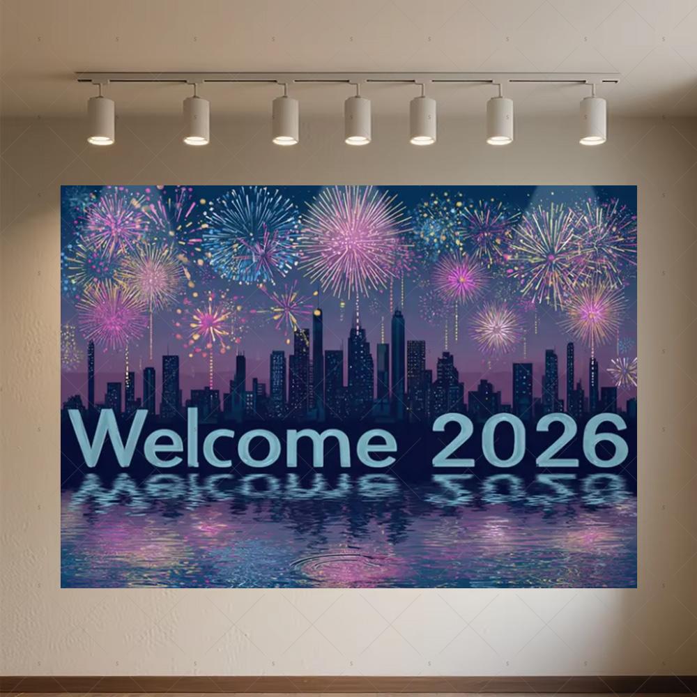 Black Gold New Year Background Banner Glitter 2026 Happy New Year Backdrop Supplies Balloons New Year Party Decoration Gifts