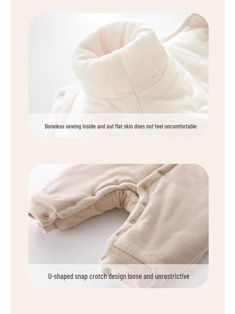 Хлопковый детский комбинезон Jingqi с флисовой подкладкой для осени/зимы