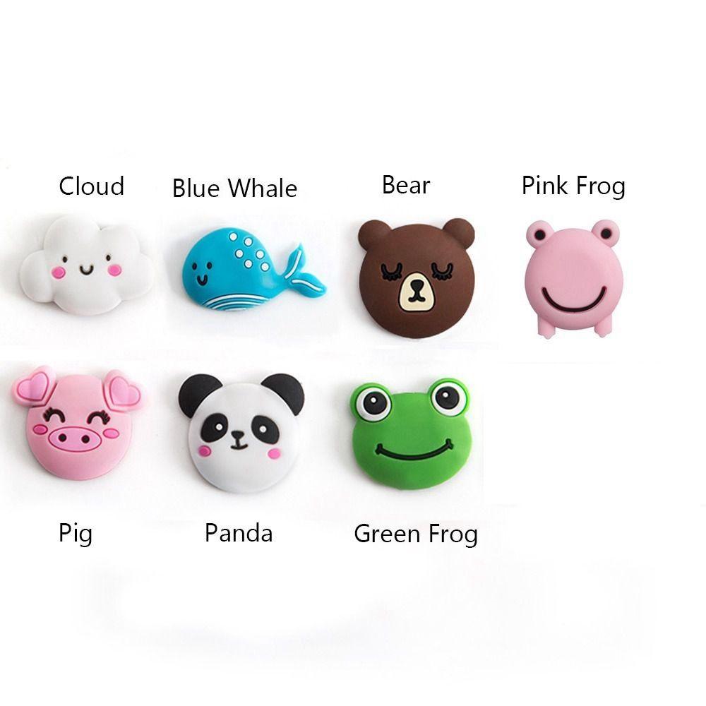 Силиконовый ограничитель двери с изображением животных из мультфильмов, самоклеящиеся бесшумные антивибрационные защитные накладки на стены, наклейка на холодильник