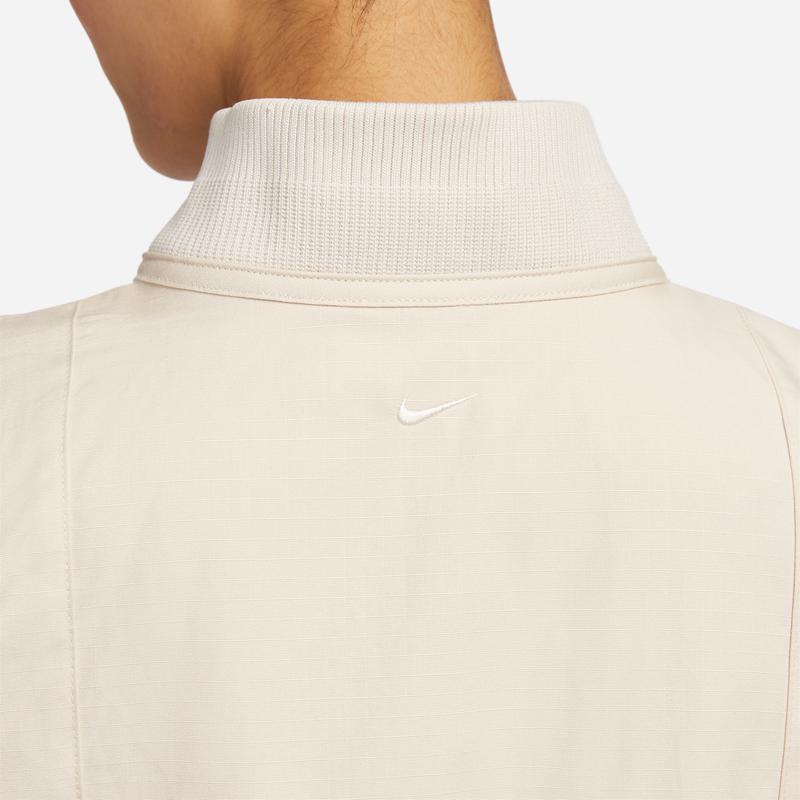 Nike Solid Color Short Zip-Up Casual Jacket Women Jackets Light-Brown FN2241-104