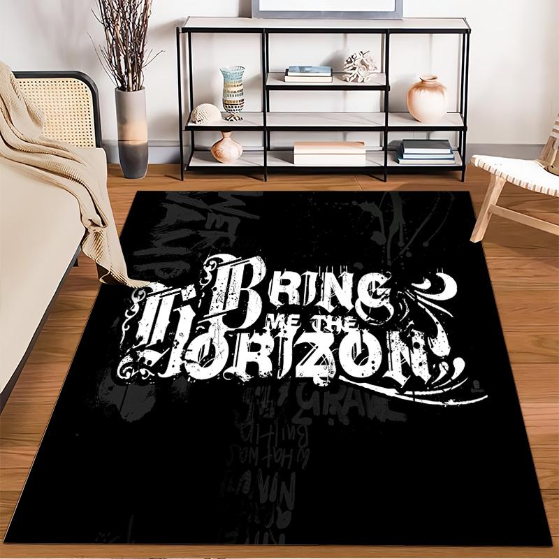"Bring Me The Horizon Logo Rug - Non-slip rug suitable for living room and bedroom sofas"