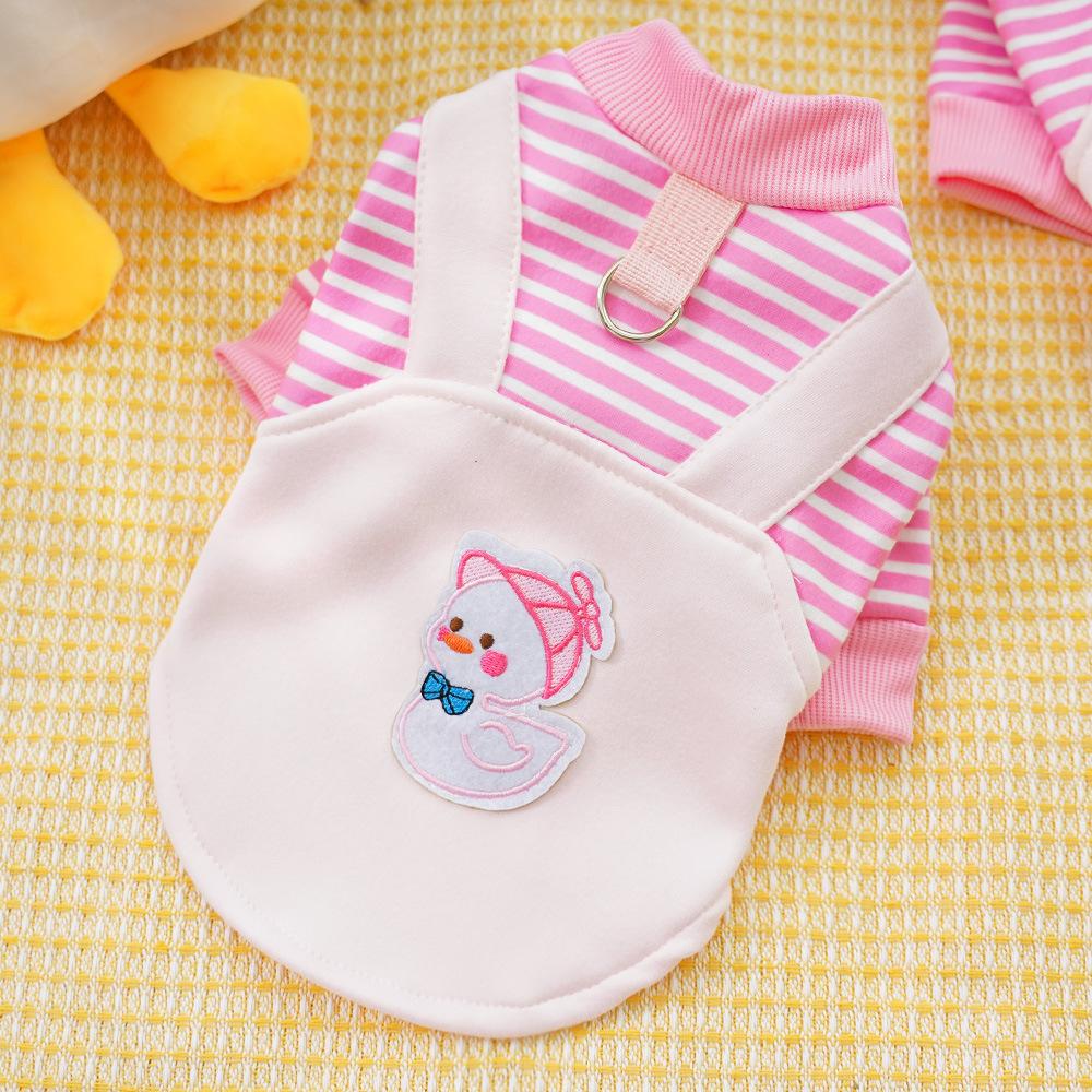 Домашняя собака Собачья одежда Кошка Осень и Зима Бархатный свитер для собаки Полосатый Средняя собака Корги Французский бульдог Послушный Кошачьи принадлежности