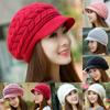 Women Knitted Hat Winter Warm Knitted Baggy Beret Beanie Hat Ski Hat