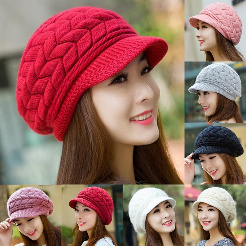 Женская вязаная шапка зимняя теплая вязаная мешковатая шапка-берет шапка-бини лыжная шапка