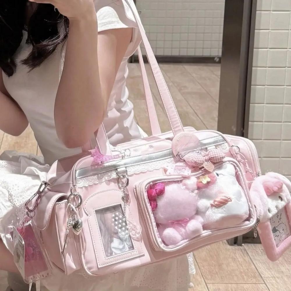 Y2K Новая Концертная Сумка Ita Bag JK Большой Вместимости Наплечная Сумка Милая Девушка Прозрачный Рюкзак Выставка Дисплей для Значков DIY Сумка Через Плечо