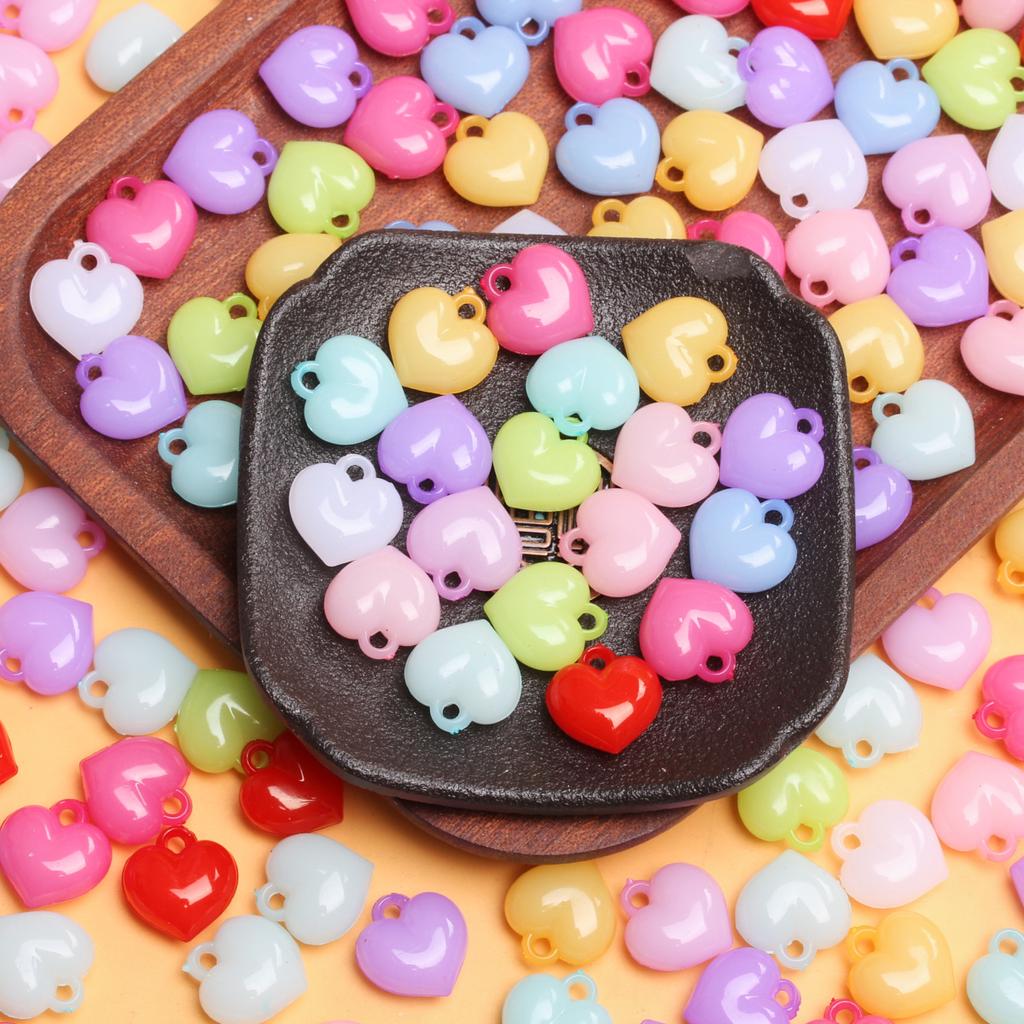 500 г/упак., 16 мм, свободные бусы, ожерелье, кулон в виде сердца, изготовление ювелирных изделий из акрила, аксессуары для самостоятельного изготовления, однотонные браслеты, серьги, изготовление ожерелья с подвеской