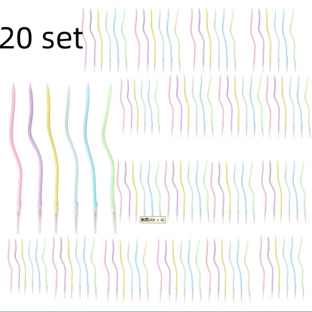 6/pcs10/20setBirthday Candles Spiral Cake Candles Long Thin Cake Candles For Wedding Party And Cake Decoration