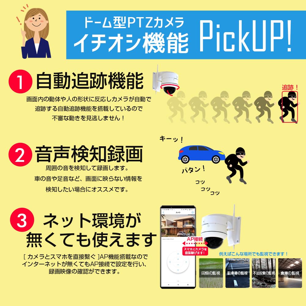 ACE SECURITY SYSTEM Камера Беспроводная наружная внутренняя купольная камера Датчик SONY 5 миллионов пикселей Карта перемещается с помощью смартфона Увеличение до 8x Swing