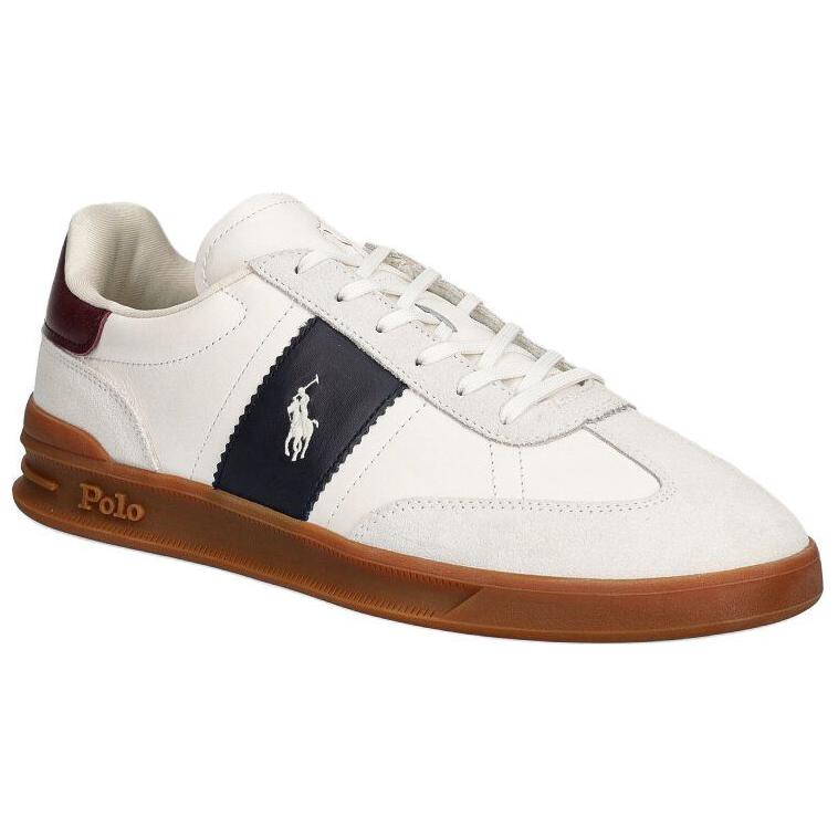 Polo Ralph Lauren Hrt Aera Pp Кожа Круглый Носок На Шнуровке Низкие Кроссовки Мужские кроссовки Белый 809954902001