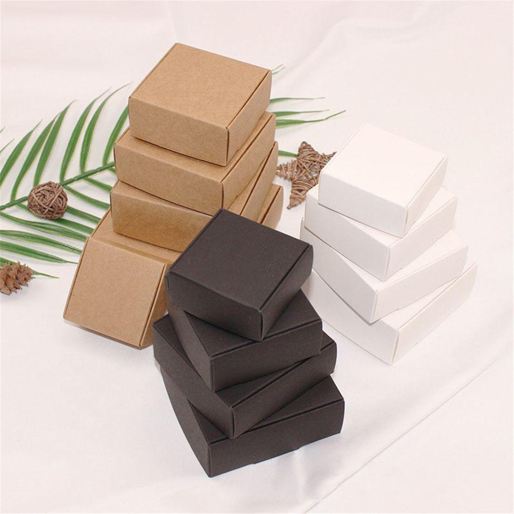 10pcs Wedding Event Handmade Jewelry Cardboard Package Candy Storage Kraft Paper Box Wrapping