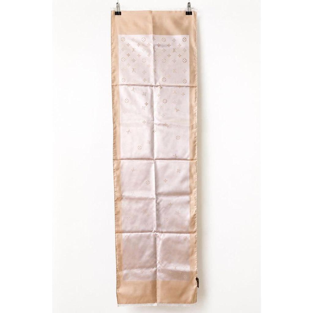 Б/у платок Louis Vuitton, Monogram, 100% шелк, золотой, с коробкой, новый