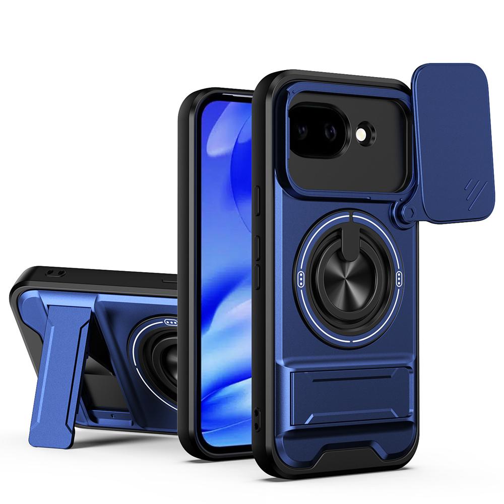 KEYSION Magnetic Phone Case for Google Pixel 10A Slide Camera Protection Upright Stand 360° Ring Shockproof Cover for Pixel 10A