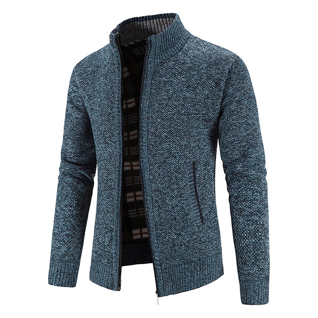 And Winter Men's Fashion Loose Cardigan Warm Jacket Sweater Stand Collar Knitting Coat