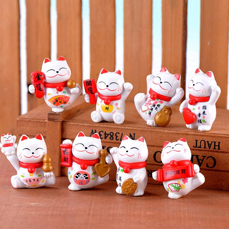 Мини Lucky Cat Украшение для дома Kawaii Lucky Cat Maneki Neko Украшения Креативная игрушка для скульптуры Статуя Декор