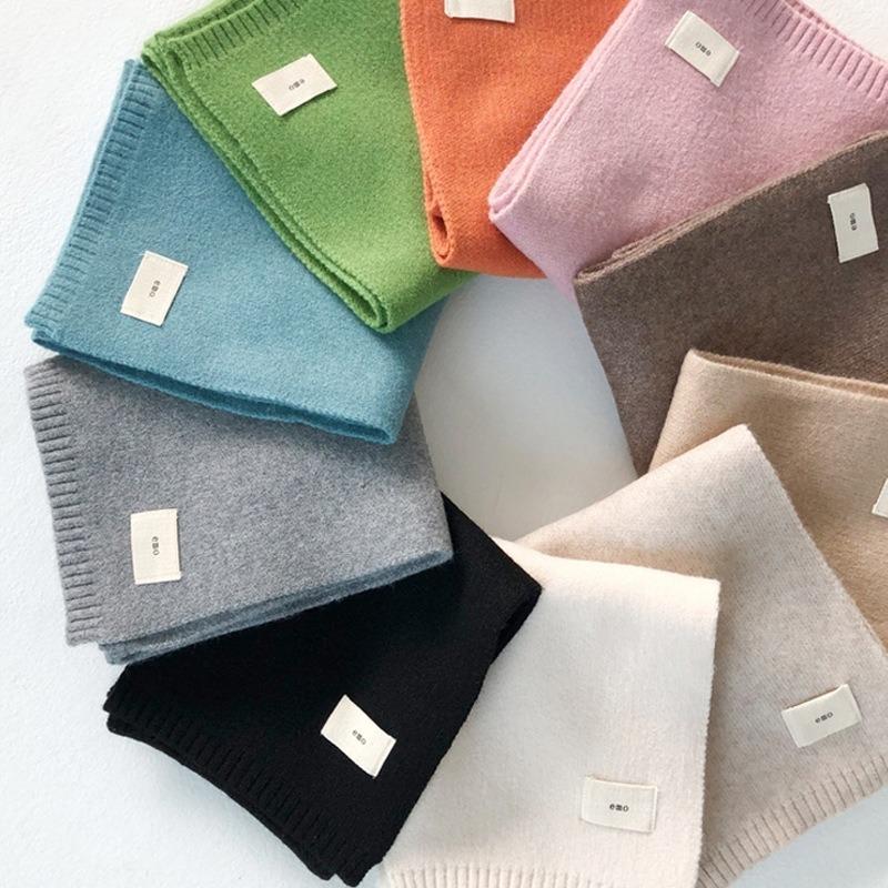 Cashmere Scarves Lady Winter Thicken Warm Soft Pashmina Shawls Wraps Female Pure Color Knitted Long Scarf for Women XWJ114