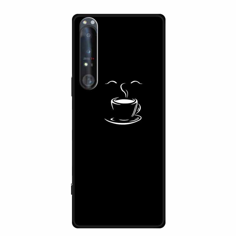 Чехол для телефона Sony 1 IV: Черный мягкий чехол из ТПУ с полым узором и простыми линиями