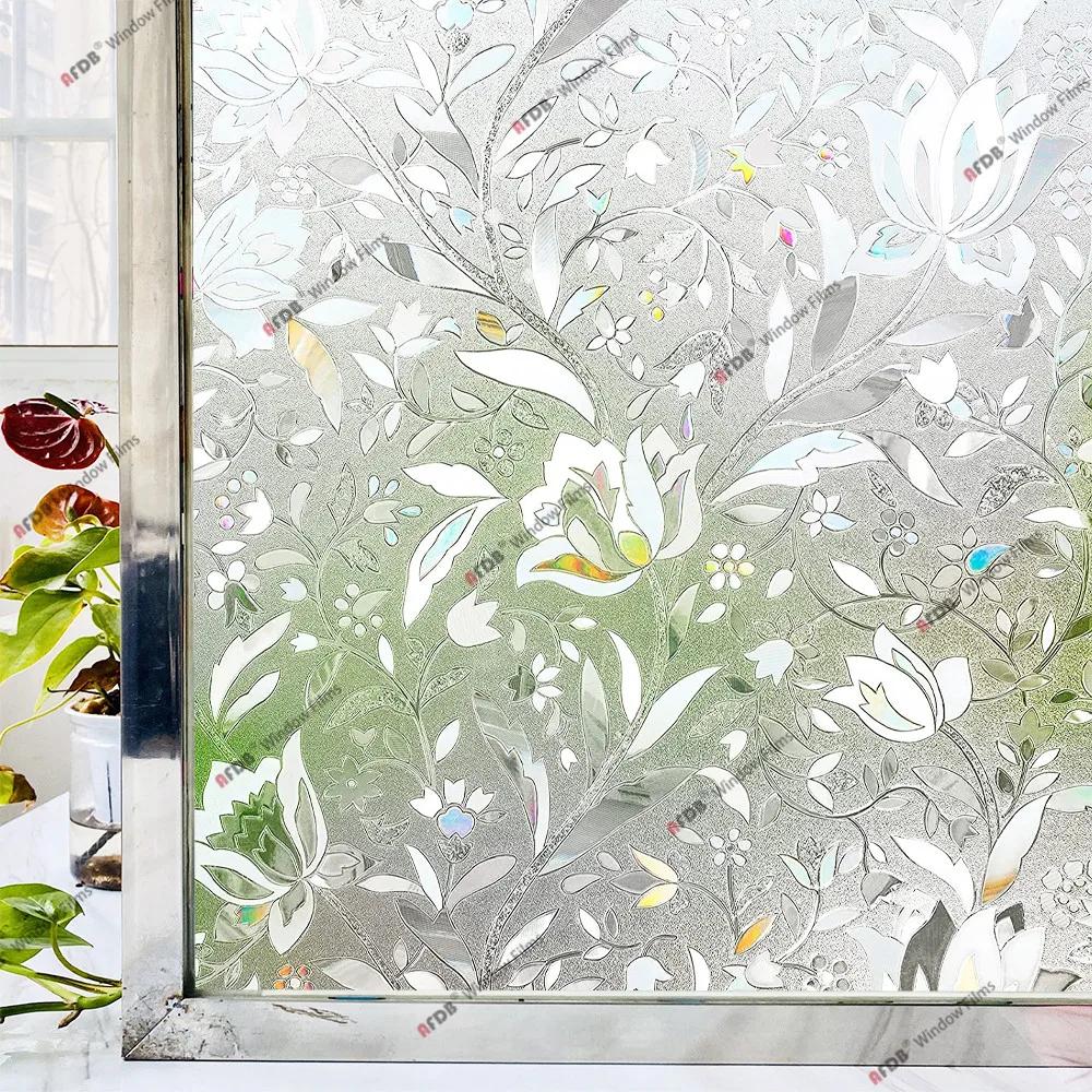 3D радужная оконная пленка, витражное стекло, защитная от ультрафиолета, наклейка на окно для дома, статическая клейкая терморегулирующая стеклянная пленка