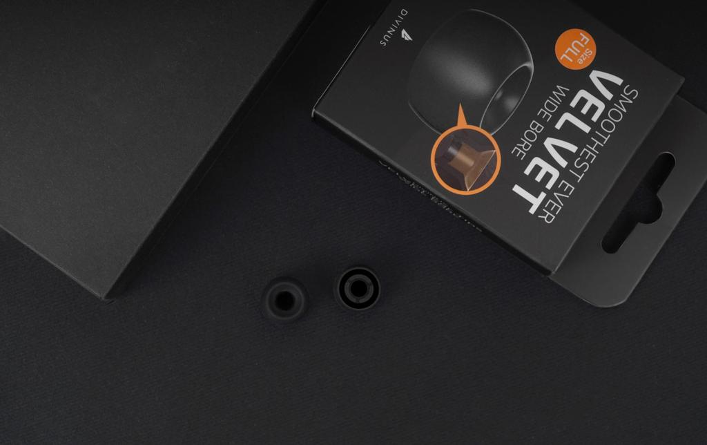 DIVINUS Velvet Wide Bore Silicone Eartips Interchangeable IEM Earphone Tips for Improved Sound Quality and Comfort (for 4-6mm Nozzles), (S (3 Pairs))