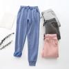 Yousheng Women Sweatpants Elastic Waist Adjustable Drawstring Casual Harem Pants with Pockets Solid Color Casual Trousers