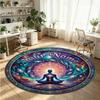 Space Celestial (126) Theme Round Crystal Velvet Rug Custom Name Text Personalized Floor Mat Home Decor Non Slip Crystal Carpet
