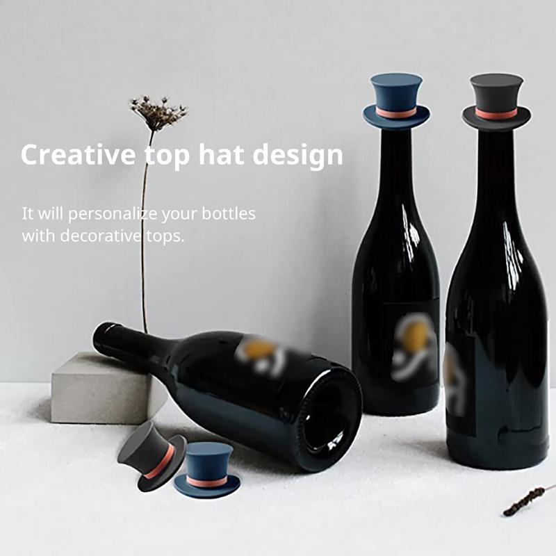 Многоразовая силиконовая пробка для вина, пробка, форма шляпы, вакуумная герметичная крышка для бутылки, пробка для бутылки вина, инструменты для бара