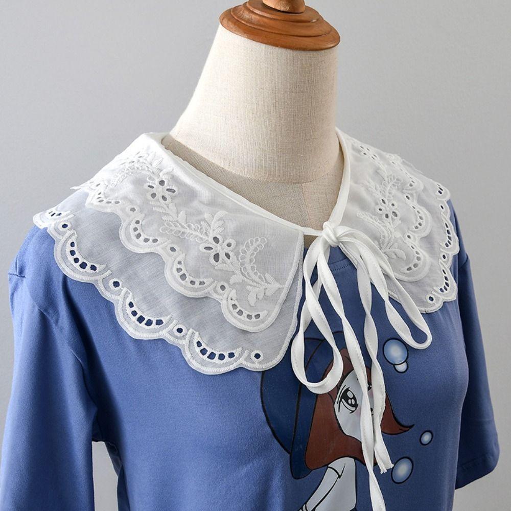 DIY Fake Collar Cotton Lapel Half Shirt Shawl Wrap Decoration Adjust Clothes Women Girls