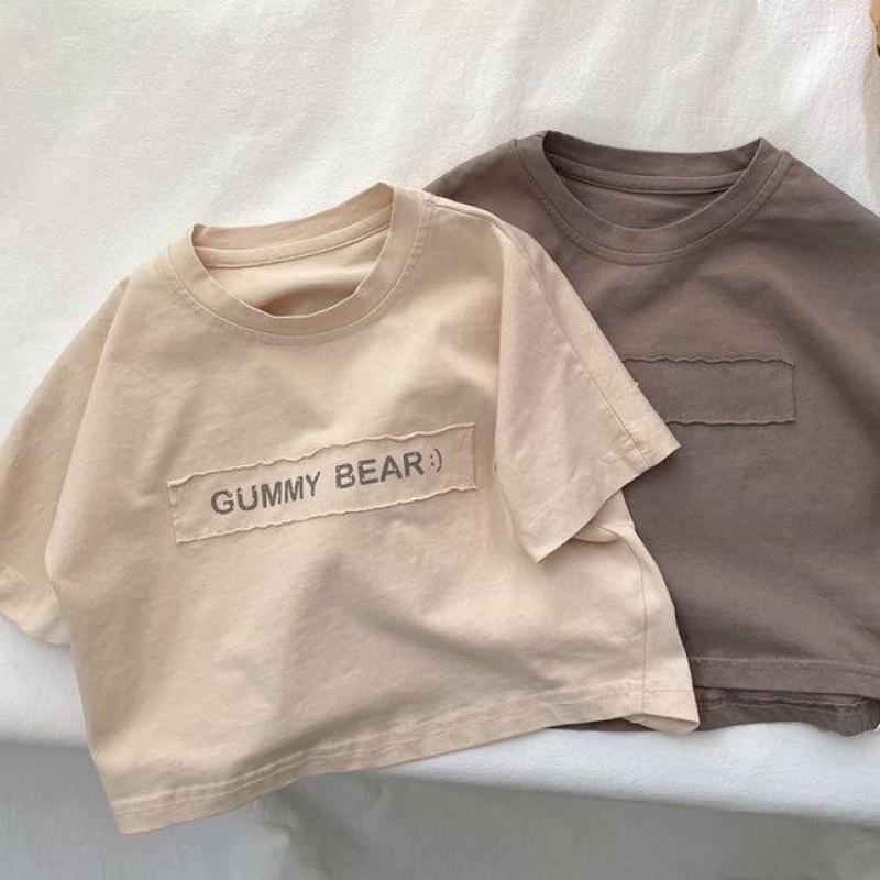 Футболка детская из хлопка в корейском стиле с буквами, летняя модная, унисекс, свободный крой