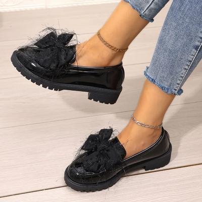 Мода 2024 Бренд Женская обувь Слипоны Женские туфли на высоком каблуке Мода Бабочка-узел Офис и Карьера Новые Бусины на нитке Однотонные Каблуки Женские