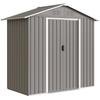 6.5 X 3.5ft Metal Garden Storage Shed Light Grey