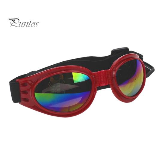 Dog Polarized Sunglasses Small Breed UV Protection Windproof Sun Glasses Pet Goggles Adjustable Folding Eye Wear with Elastic Band for Outdoor