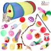12-24pcs Set Pet Kitten Toys Variety Cat Toy Combination Set Cat Toy Funny Cat Stick Sisal Mouse Bell Ball Cat Supplies 5