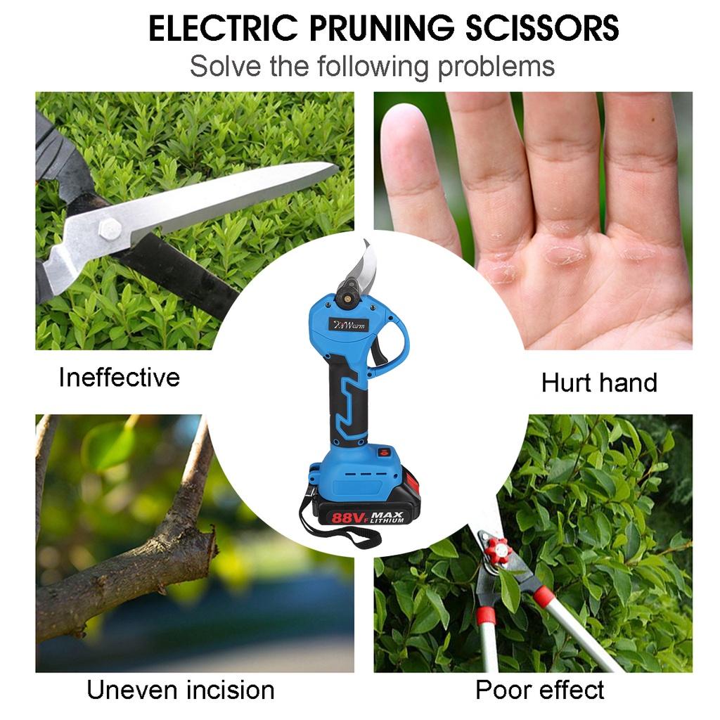 88V Pruner Rechargeable Scissors Pruning Shear Cordless Electric Tree Branches Cutter Pruning Tool for Makita 18V Battery