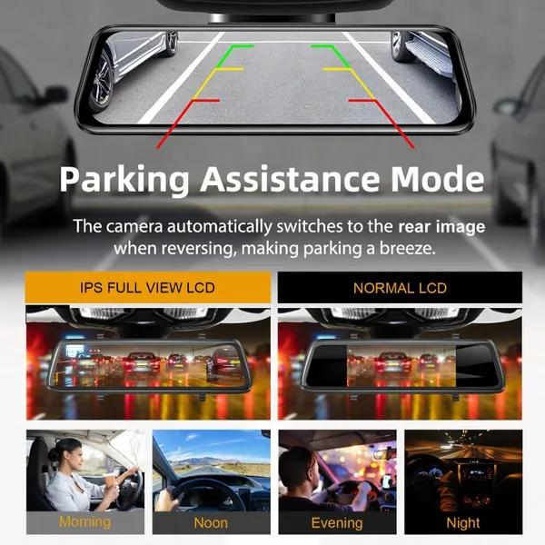 10-дюймовый IPS полный сенсорный экран 1080P видеорегистратор Автомобильный видеорегистратор камера заднего вида видеорегистратор G-сенсор парковочный монитор