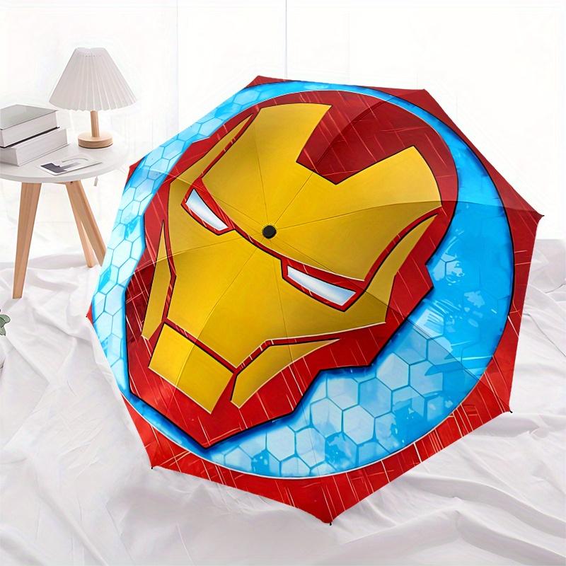 Disney Iron Man,Helmet,Shield High-Quality Umbrella, Eight-Rib Folding Design, Automatic Opening and Closing, Small, Stylish and Practical,