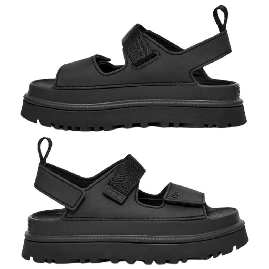 Thick Golden GOLDENGLOW 1152685 BLACK US8 [UGG] Sandals, Straps, Sole, Platform, Lightweight, Glow, Women's, (BLK) (25.0cm) [Used]