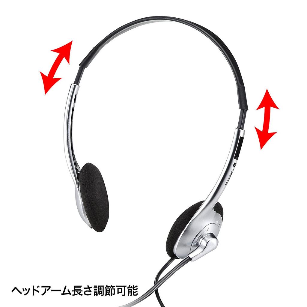 Sanwa Supply Tablet Headset Mini Plug Binaural Type Silver 3.5mm (4 полюса) ММ-HS526TAB