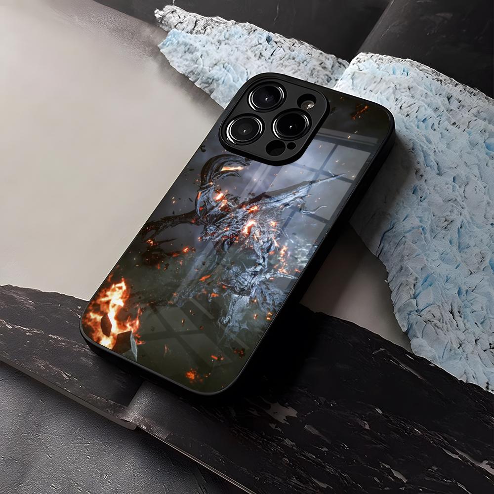 Final Fantasy Живопись Умный Чехол для Мобильного Телефона Закаленное Стекло Для IPhone 16 13 14 12 15 11 Pro Max Plus Mini X XR SE2020 Coque