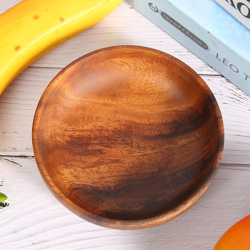 Деревянная закусочная тарелка для фруктов, салата, супа для домашнего использования в кофейне