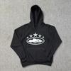 Corteiz Classic Series Ship Print Lightweight Fleece Hoodie Casual Jogger Pants Set Men Women