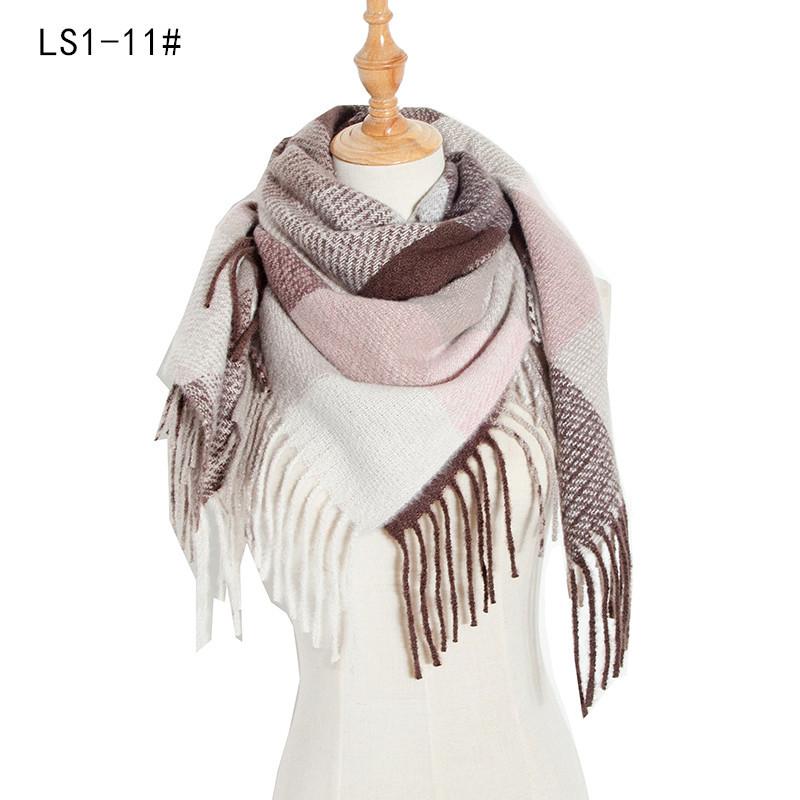 Квадратный шарф из полиэстера в полоску с кисточками, женский шарф, шаль