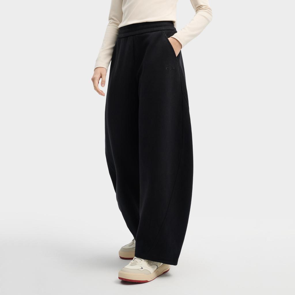 Fila Оригинальные Модные Ретро Классические Простые Удобные Универсальные Свободные Повседневные Брюки Женские низ Темно-Поток-Черный F11W619605FBK